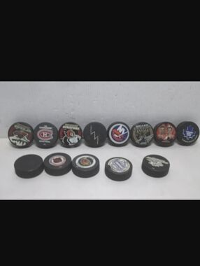 Collectible Hockey Pucks – Including NHL Game Puck, McDs, Amesbury